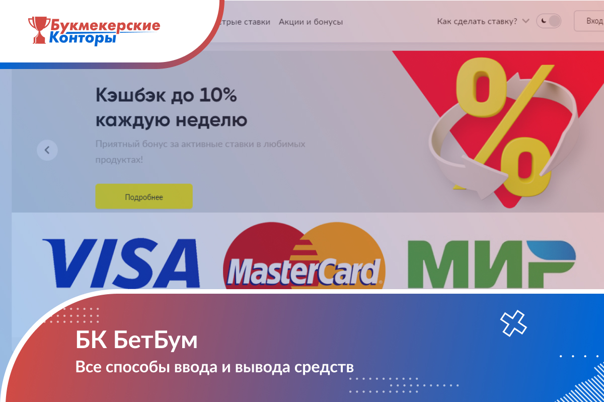 Все способы ввода и вывода средств в BetBoom